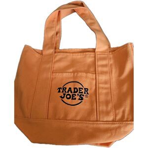Trader Joe’s Halloween Mini Canvas Reusable Bag Orange Black Logo Limited Ed